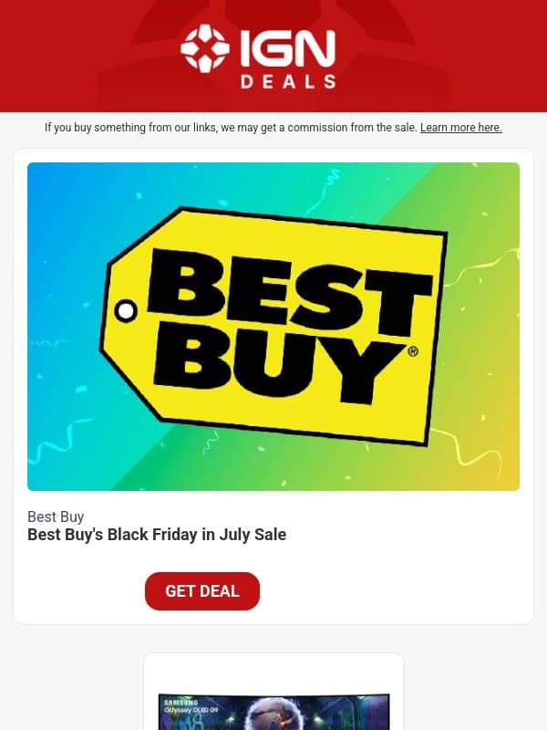Weekend Deals: Last Chance for Best Buy's Black Friday in July Sale email from IGN