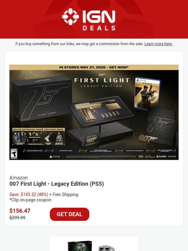 Daily Deals: 007 First Light Legacy Edition Is Nearly Half Off email from IGN