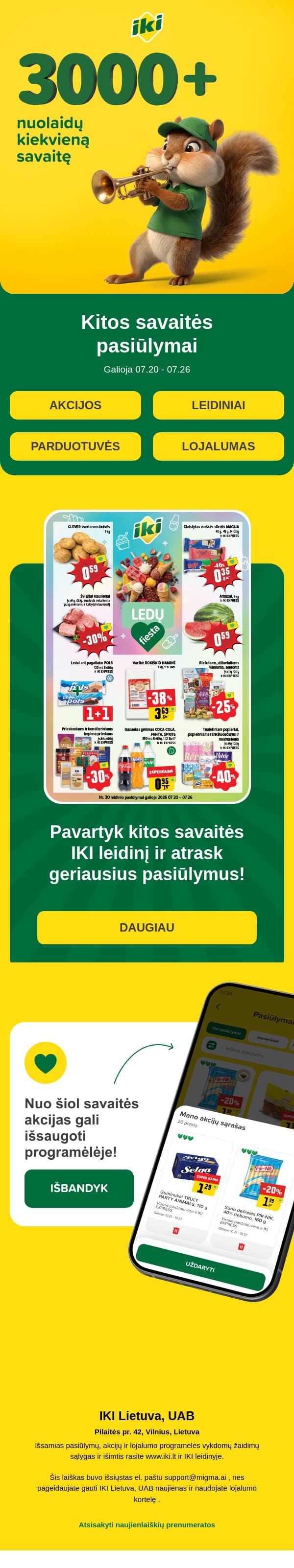 Pasiruošk kitai savaitei su IKI! 🛒 email from Iki screenshot