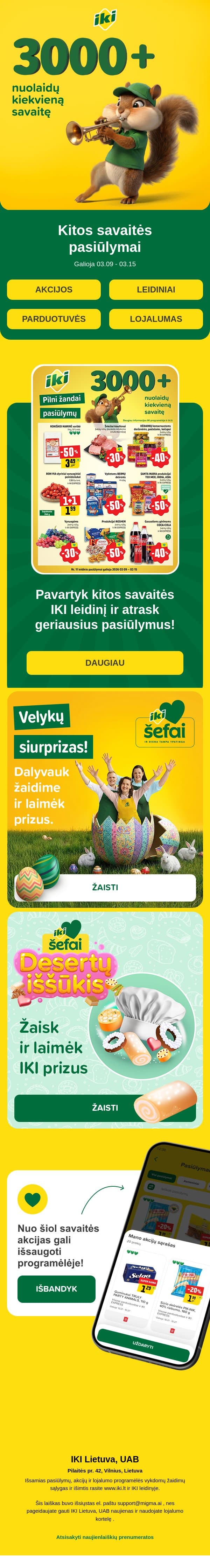 ⭐Pasiruošk kitai savaitei su IKI! 🛒 email from Iki screenshot