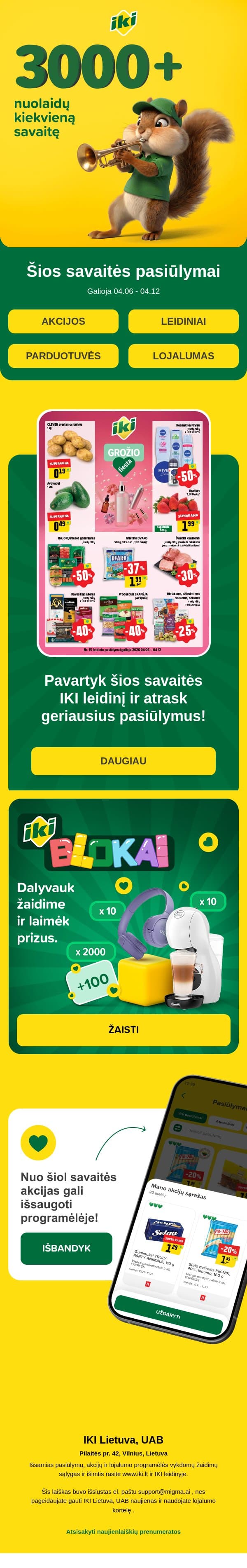 🌞 Pasiruošk savaitei su IKI! 🛒 email from Iki screenshot