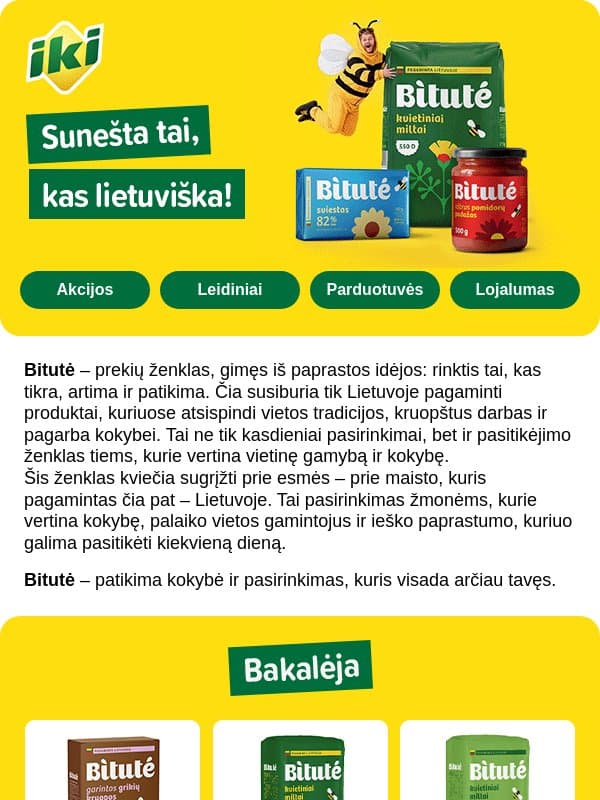 Naujas IKI prekių ženklas – „Bitutė“ 🐝 email from Iki