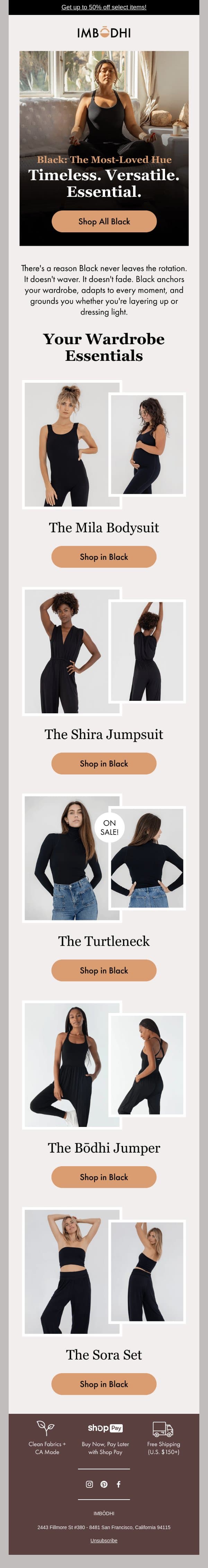 Our best-selling hue? email from IMBŌDHI screenshot