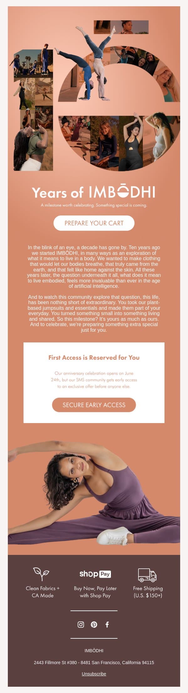 A decade of movement email from IMBŌDHI screenshot