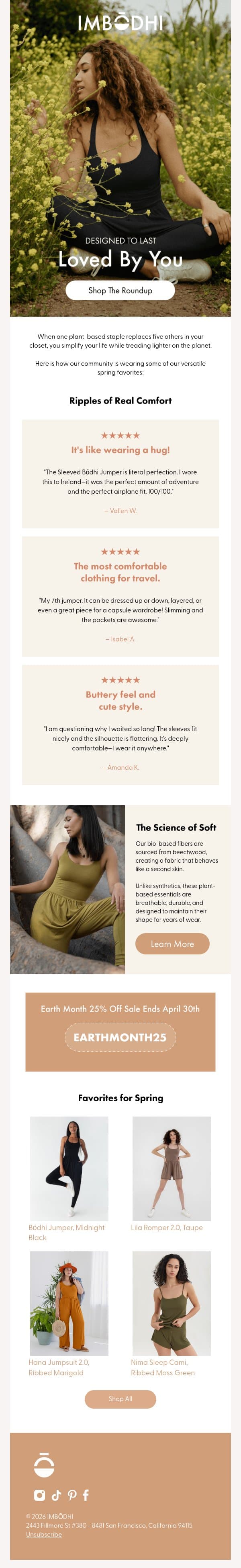 Spring’s most loved: the "wear more, buy less" favorites email from IMBŌDHI screenshot