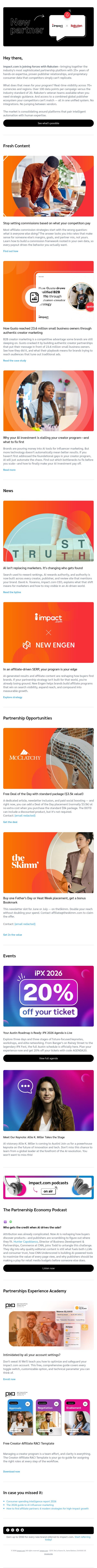 🤝 impact.com + Rakuten: The partnership that changes how brands scale email from Impact screenshot
