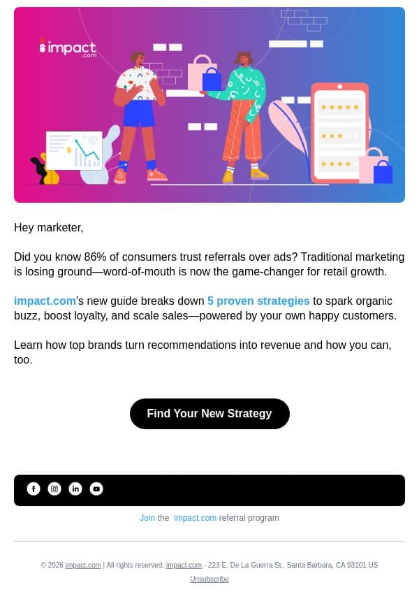 Boost retail sales with the help of your customers email from Impact screenshot