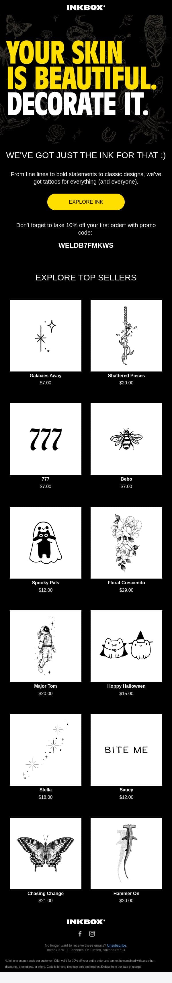 Looking for something that feels like ✨you✨? email from Inkbox screenshot