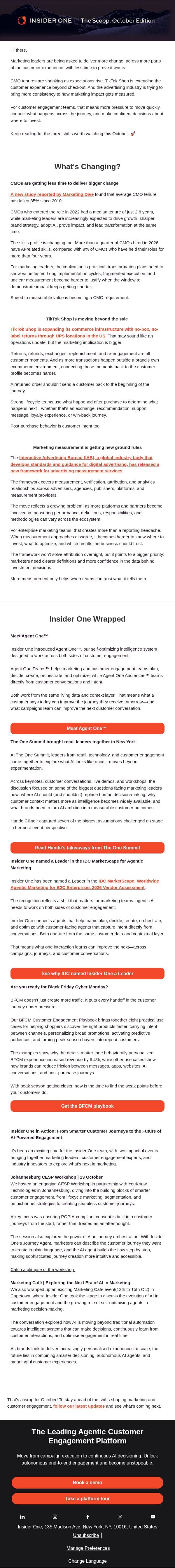 CMO tenure is shrinking, TikTok is moving beyond checkout, and measurement is getting new ground rules. email from Insider screenshot