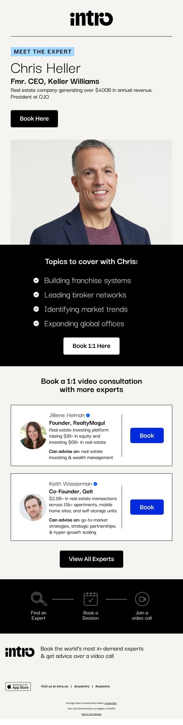 You Chris (Fmr. CEO of Keller Williams) email from Intro screenshot