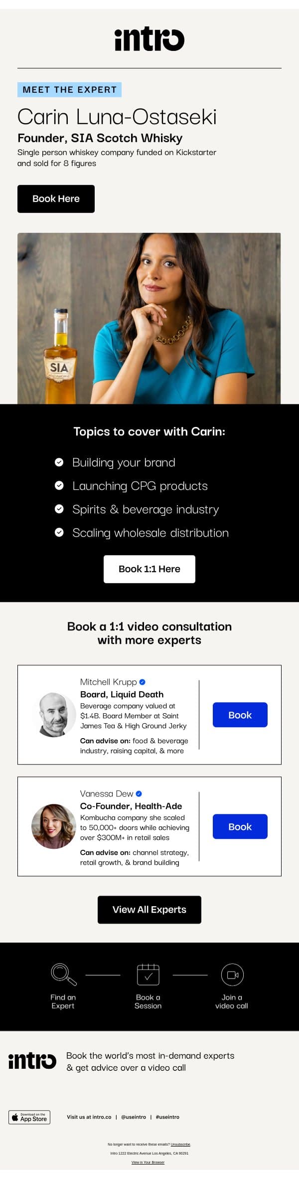 You Carin (Founder of SIA Scotch Whisky) email from Intro screenshot