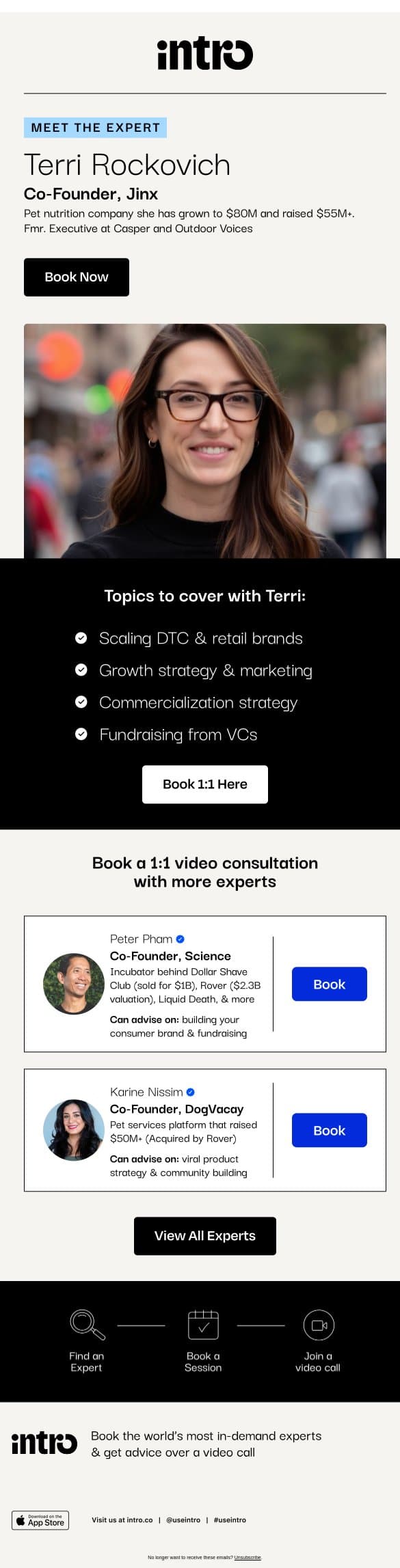 You Terri (Co-Founder of Jinx) email from Intro screenshot