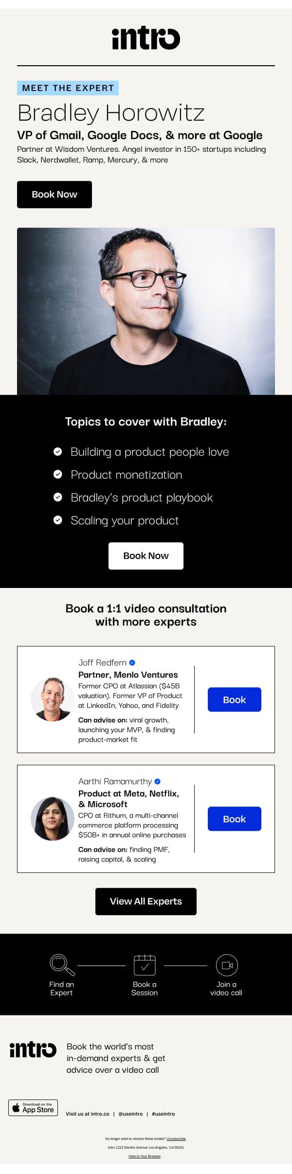 You Bradley (Creator of Gmail) email from Intro screenshot
