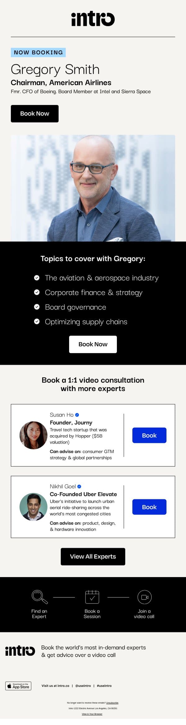You Gregory (Chairman of American Airlines) email from Intro screenshot