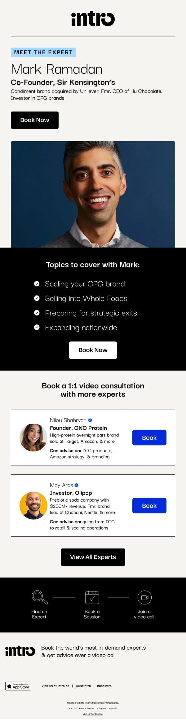 You Mark (Co-Founder of Sir Kensington’s) email from Intro screenshot