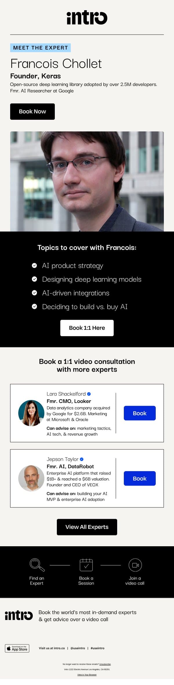 You Francois (Founder of Keras) email from Intro screenshot