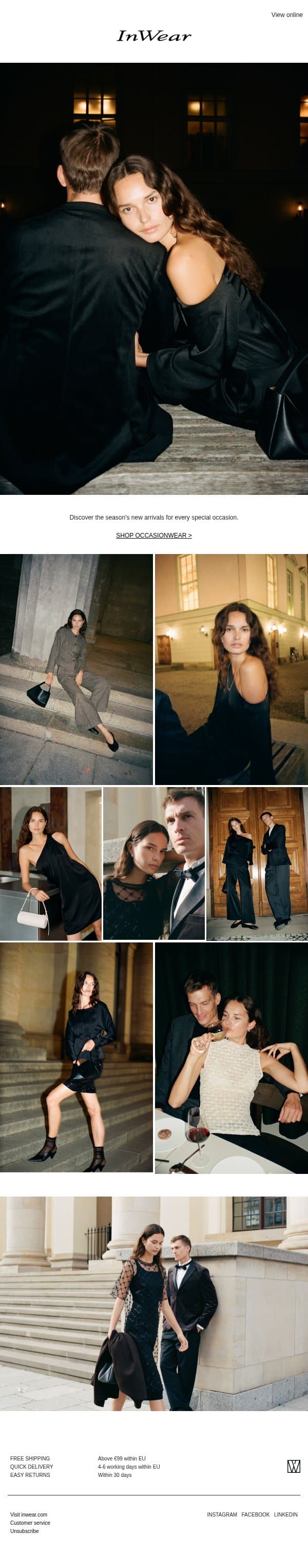 Occasionwear email from InWear screenshot