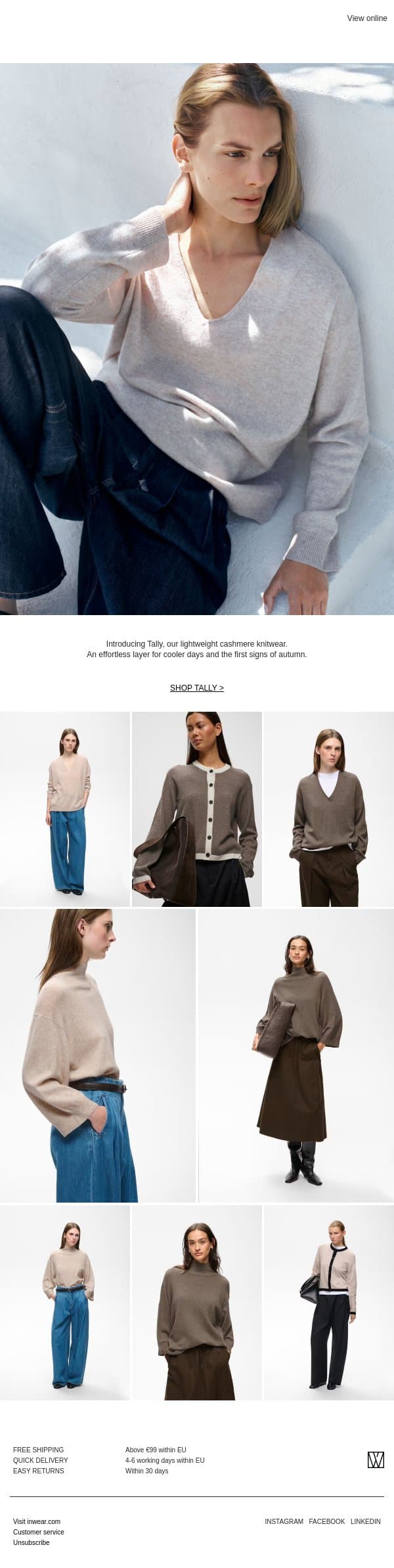 BETWEEN SEASONS email from InWear screenshot