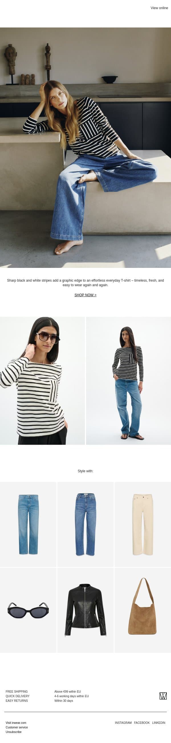 Denim & Stripes email from InWear screenshot
