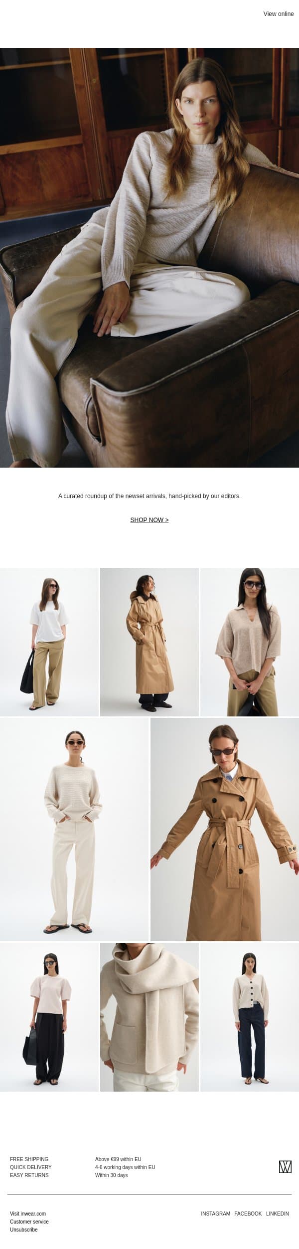New timeless tones email from InWear screenshot