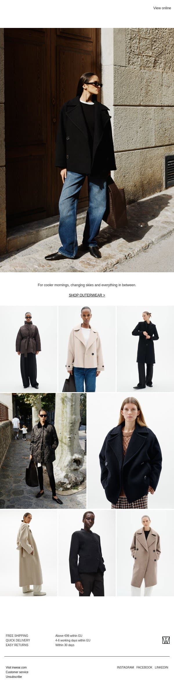 NEW OUTERWEAR email from InWear screenshot