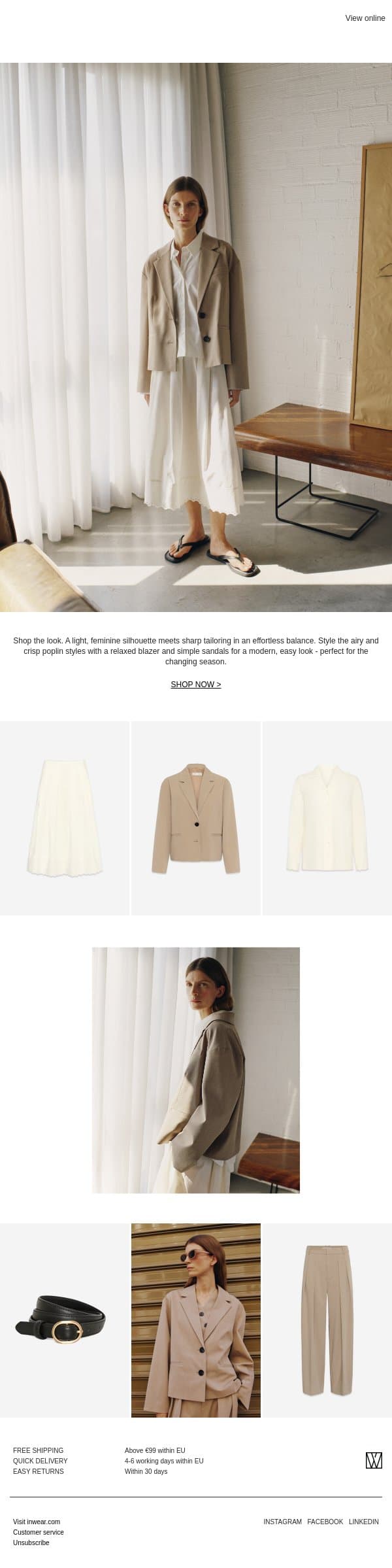 Shop The Look email from InWear screenshot
