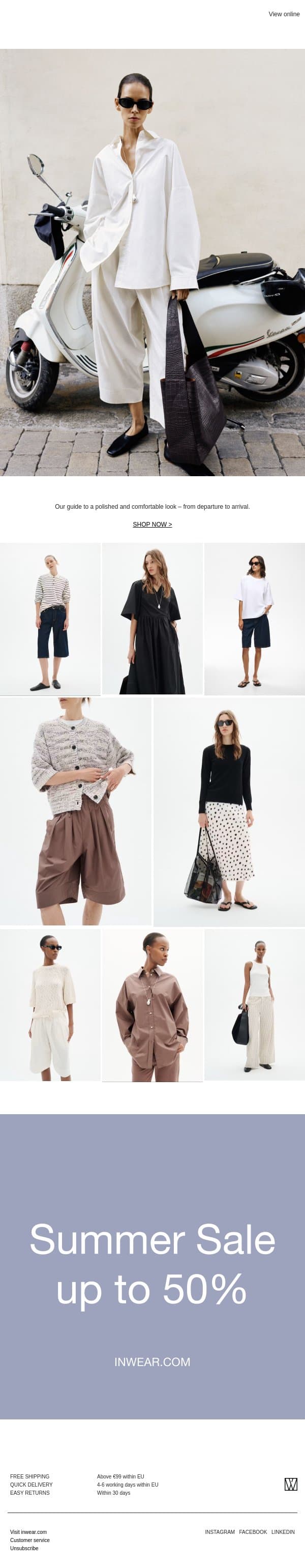TRAVEL IN STYLE email from InWear screenshot