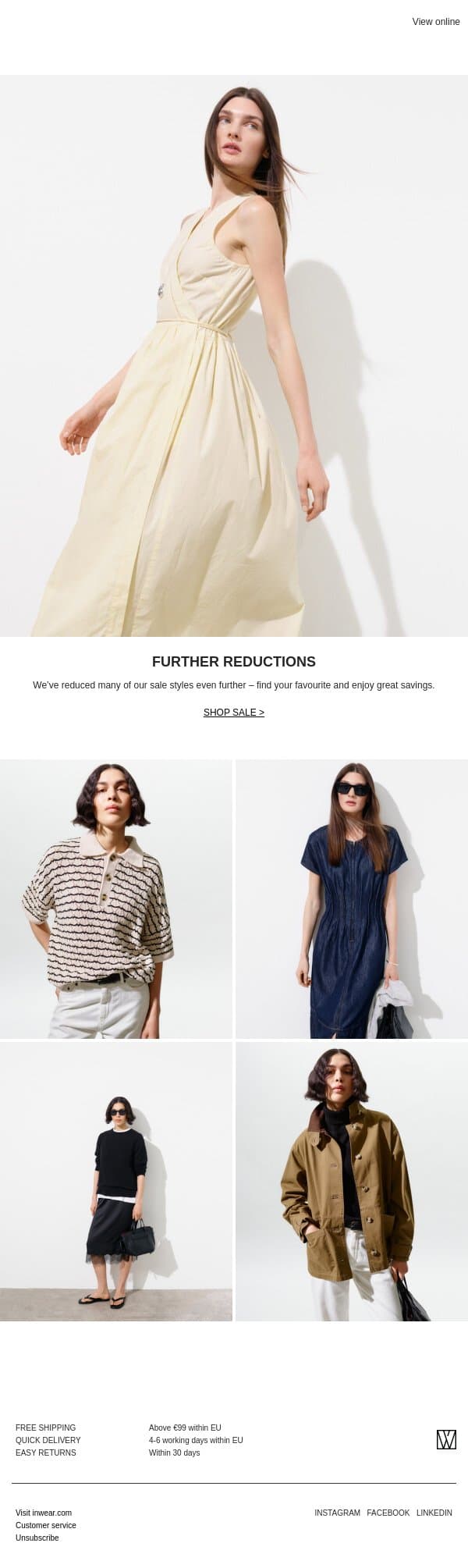 SALE: Further reductions email from InWear screenshot