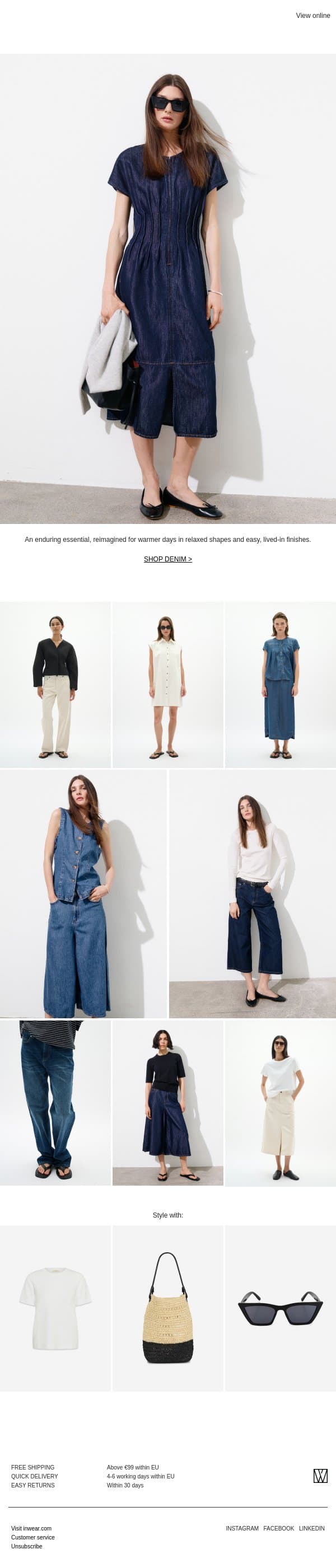 Summer Denim email from InWear screenshot