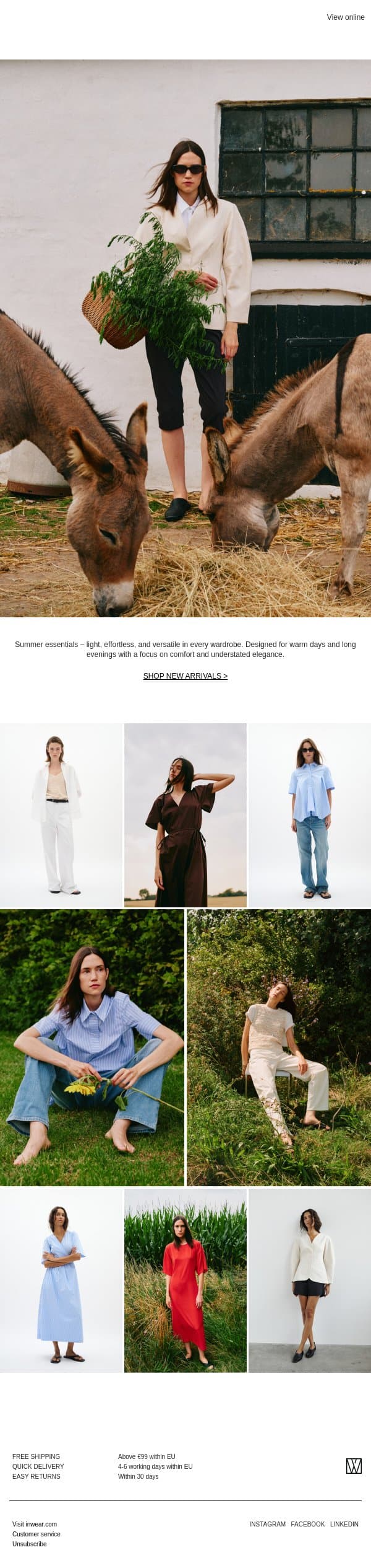 NEW IN: Summer Edit email from InWear screenshot