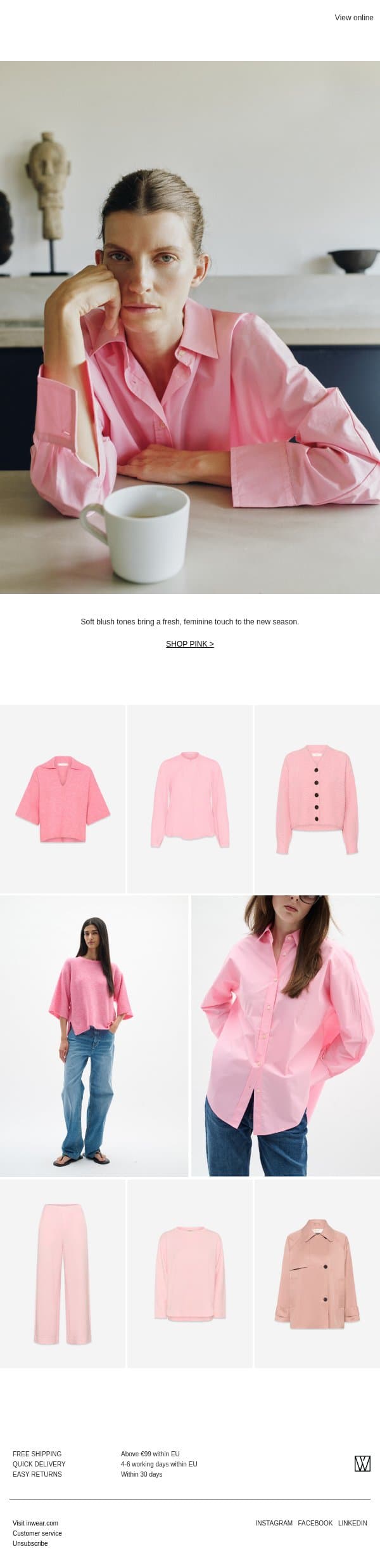 Shades Of PINK email from InWear screenshot