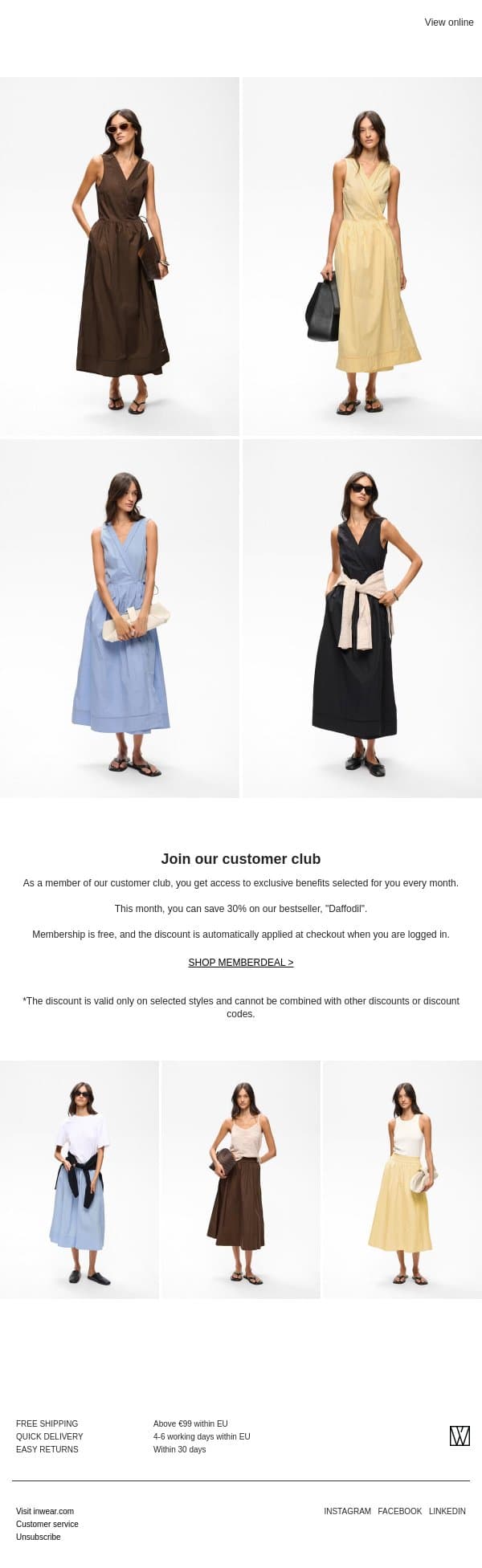 MEMBER DEAL: Save 30% on our bestseller email from InWear screenshot