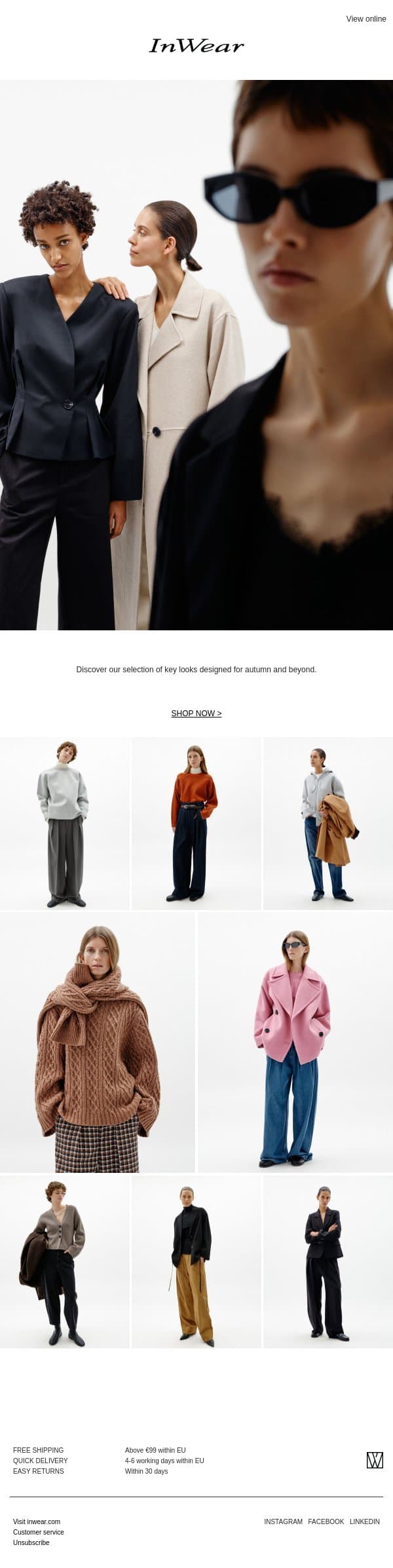 Autumn favourites email from InWear screenshot