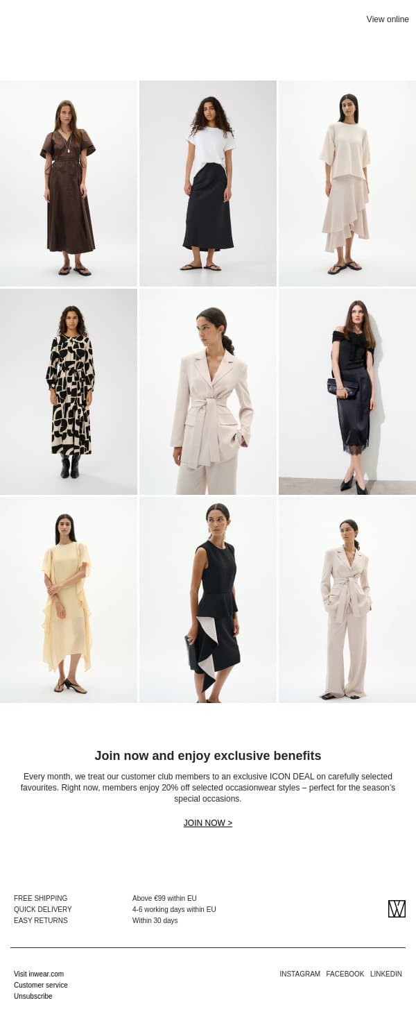 ICON DEAL: Save 20% on selected styles email from InWear screenshot