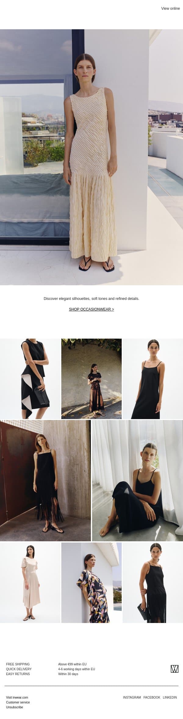 Season’s occasionwear email from InWear screenshot