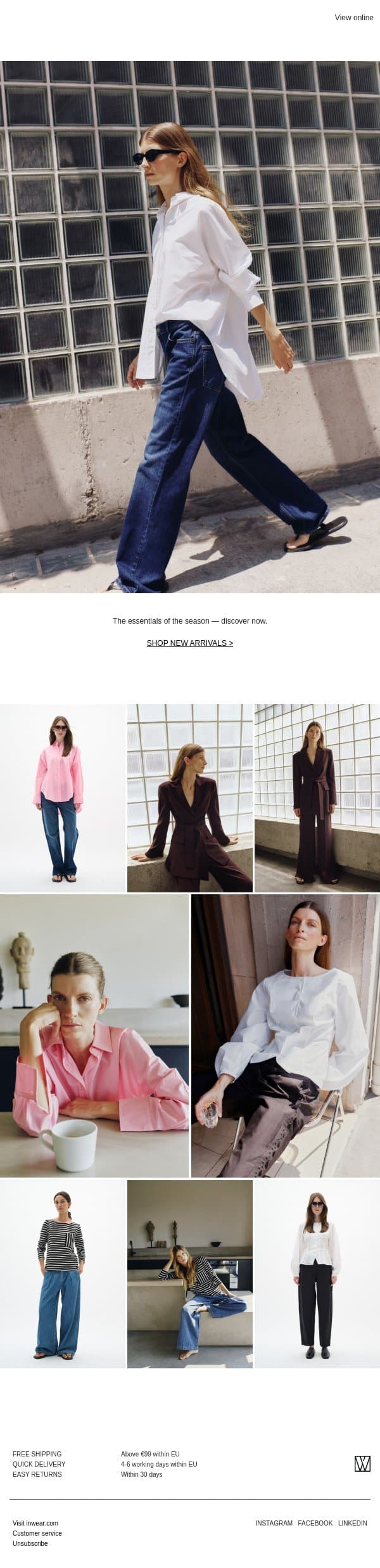 The Essentials Of The Season email from InWear screenshot