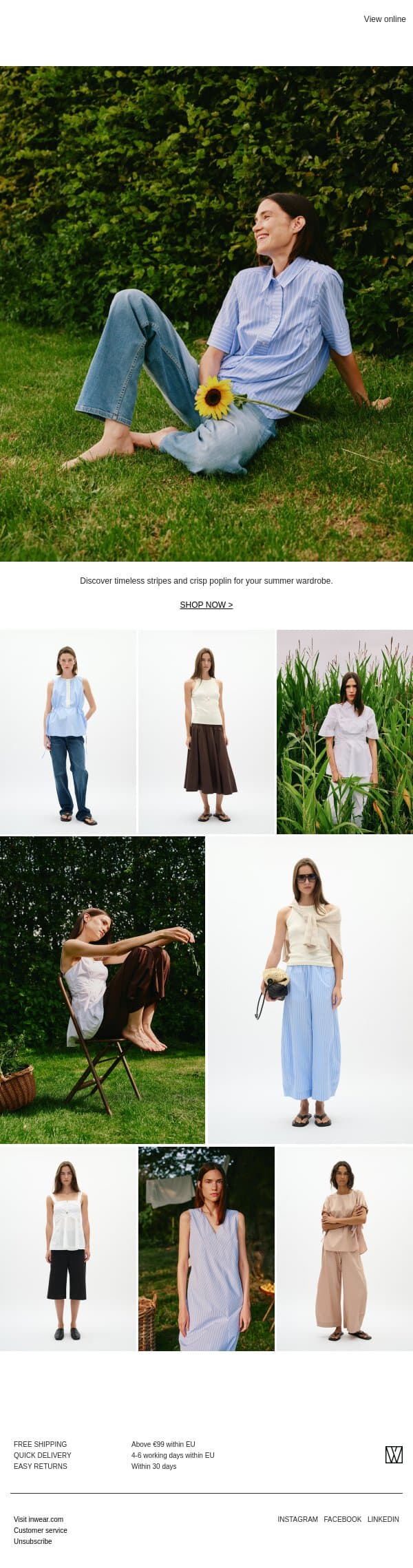 Poplin & Summer Stripes email from InWear screenshot