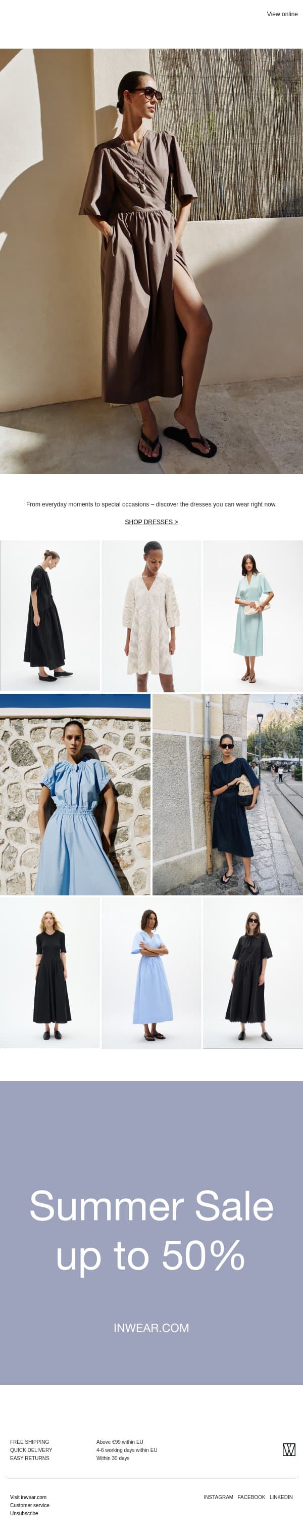 DRESS CODE email from InWear screenshot