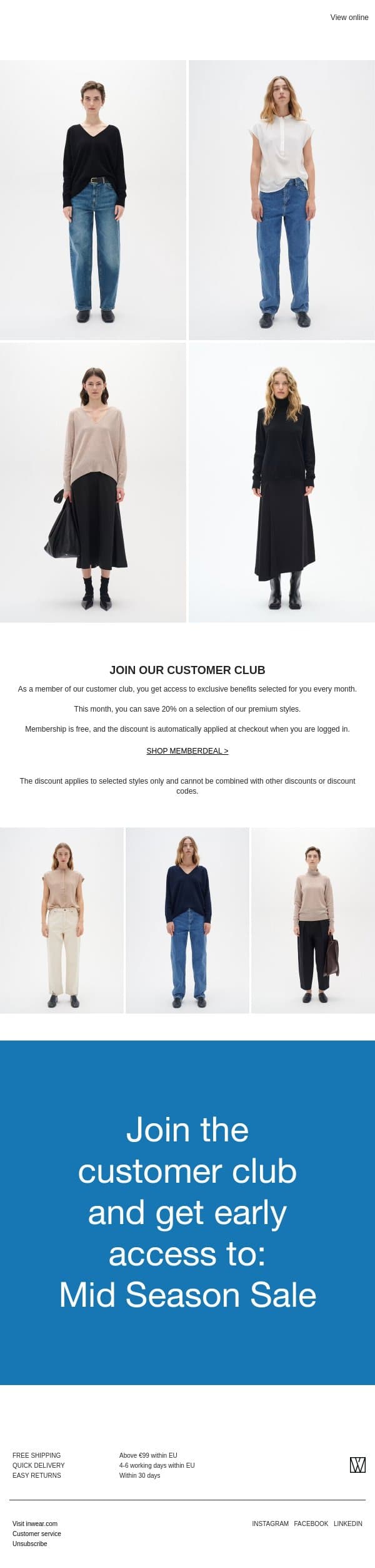 MEMBER DEAL: Save 20% on our Premium styles email from InWear screenshot