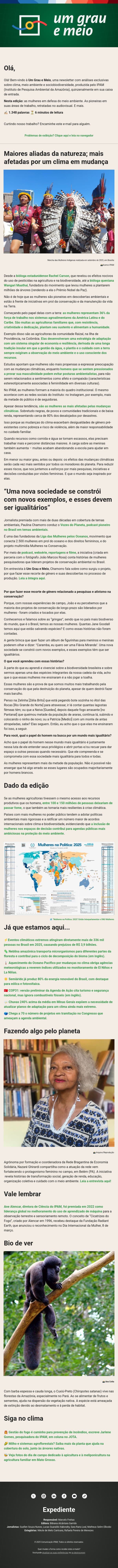 Mulheres na luta por um futuro possível para todos email from IPAM screenshot