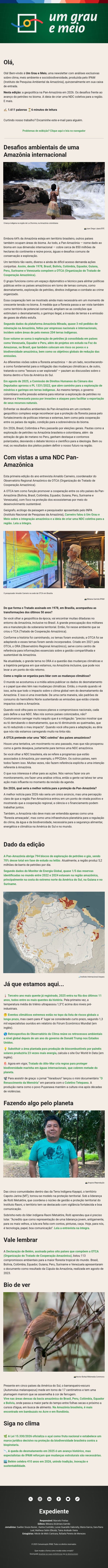 O avanço dos fósseis e a geopolítica na Pan-Amazônia em 2026 email from IPAM screenshot