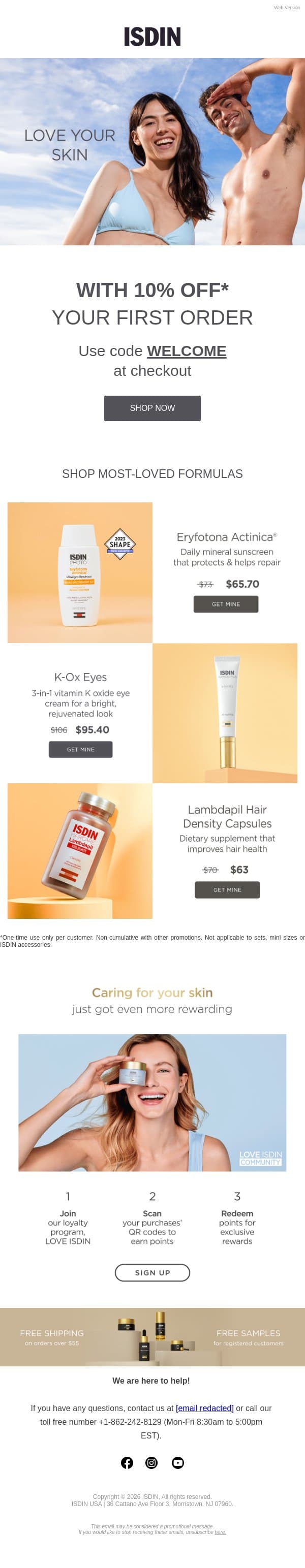 Last chance to save 10% at ISDIN email from ISDIN screenshot