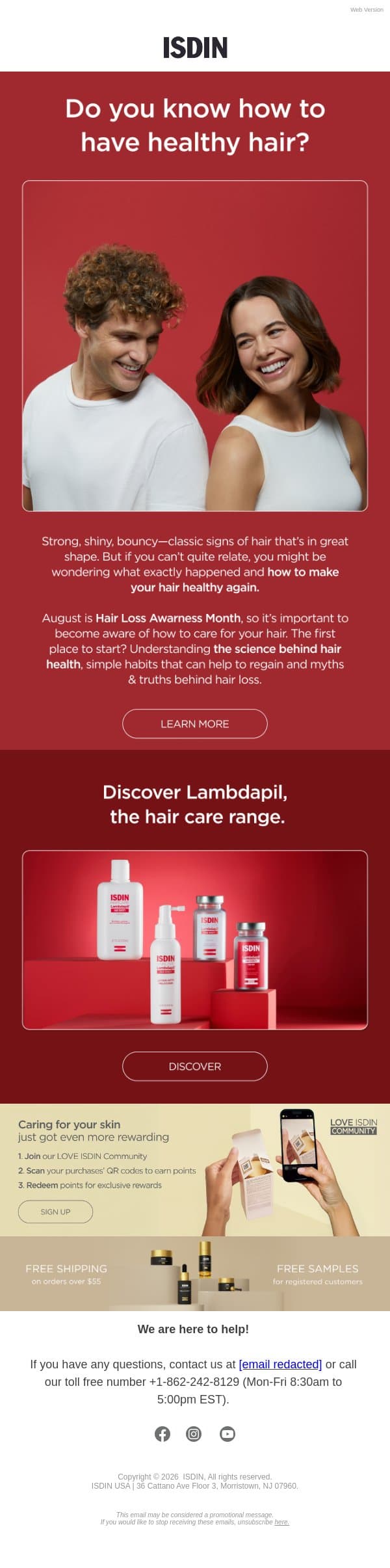 How To Get Healthy Hair 🪮 email from ISDIN screenshot
