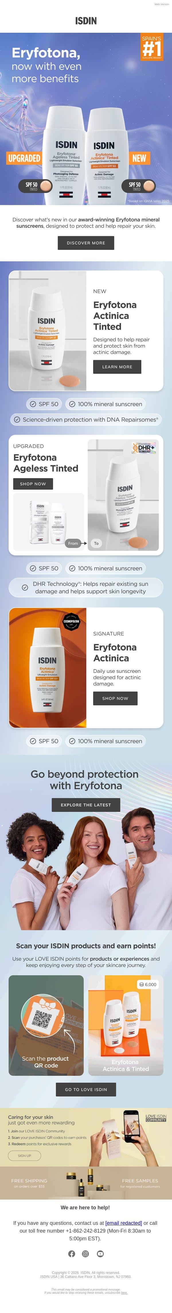 Meet our next-gen mineral SPF ☀️ email from ISDIN screenshot