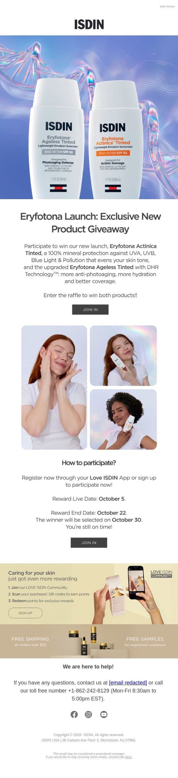 🎁 Your chance to win our newest SPF email from ISDIN screenshot