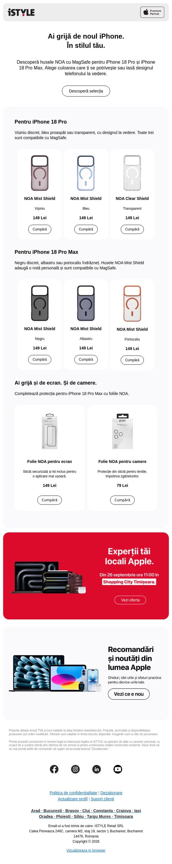 Huse cu MagSafe pentru noul tău iPhone email from iSTYLE screenshot