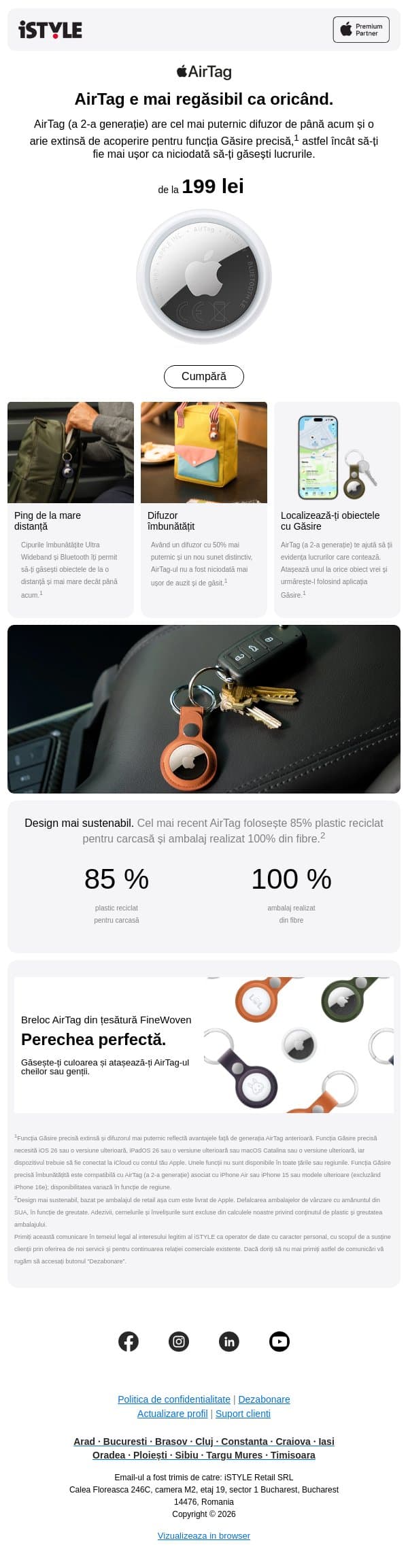 Găsește-l și mai ușor… email from iSTYLE screenshot