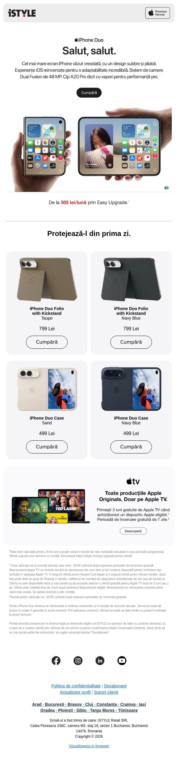 Vezi acum noul iPhone Duo email from iSTYLE screenshot