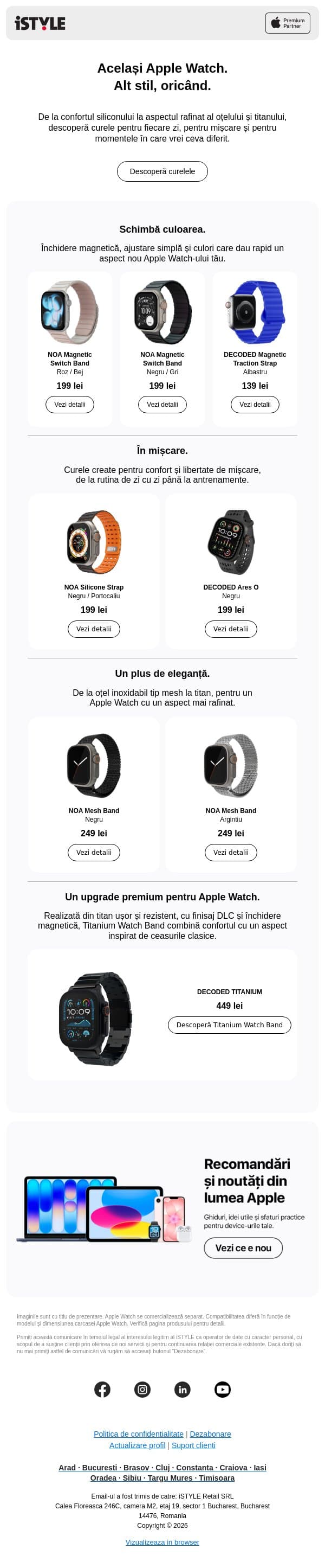 Schimbă stilul Apple Watch-ului tău email from iSTYLE screenshot
