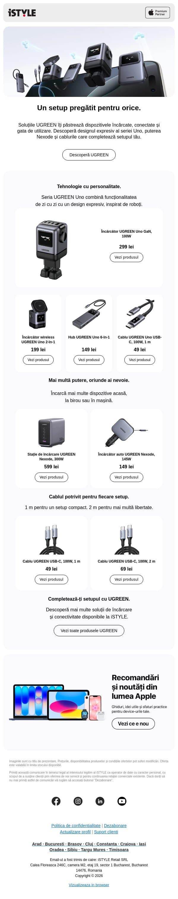 Mai multă putere. Mai puține complicații. email from iSTYLE screenshot